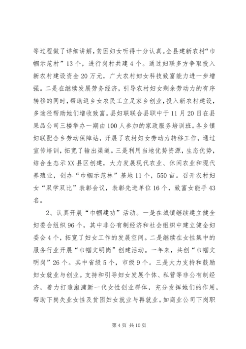 妇联目标管理考核自查工作汇报.docx