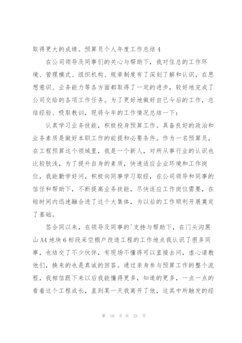 预算员个人年度工作总结11篇.docx