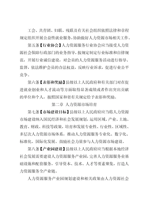 四川省人力资源市场条例