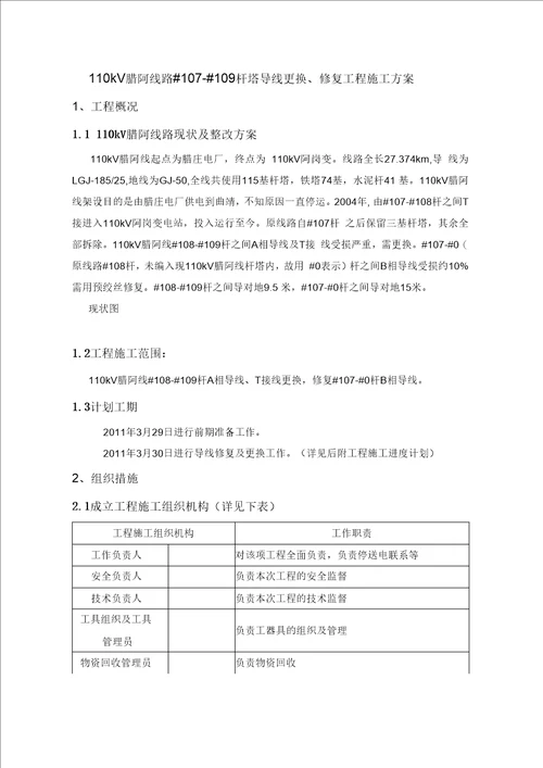 110kV腊阿线更换导线工程施工方案