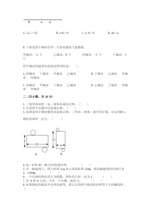 小学六年级数学毕业试题附答案（巩固）.docx