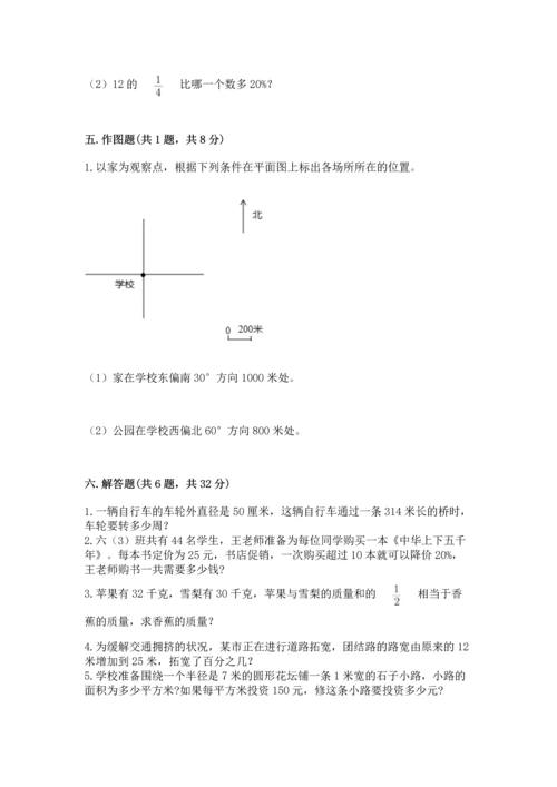 人教版六年级上册数学期末测试卷（考点提分）.docx