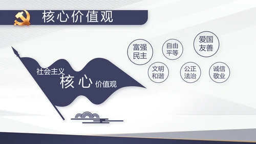 蓝色党建年终工作总结汇报PPT党课