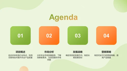 绿色扁平风互联网＋质量兴农商业计划书PPT模板