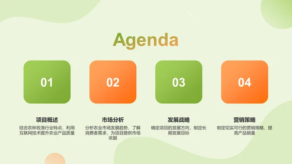 绿色扁平风互联网＋质量兴农商业计划书PPT模板