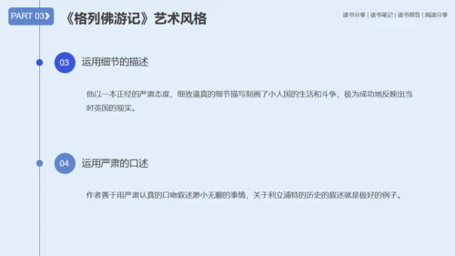 《格列佛游记》读书笔记通用PPT模板