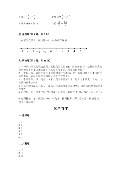 凤台县六年级下册数学期末测试卷完整.docx