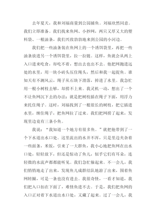 小学生作文捉鱼.docx