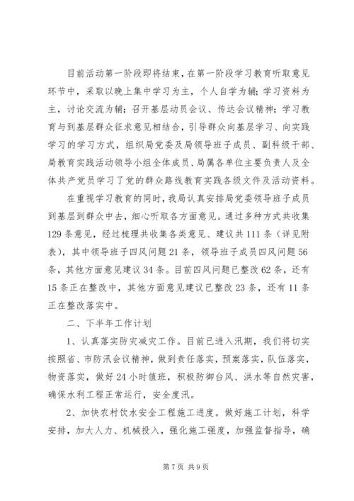 县水利局上半年工作报告材料.docx