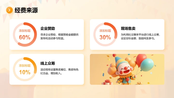 橙色插画风愚人节趣味活动策划PPT模板