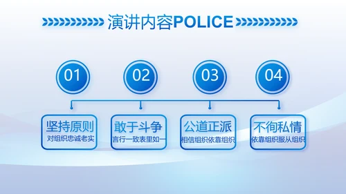 蓝色大气公安警察工作总结计划PPT