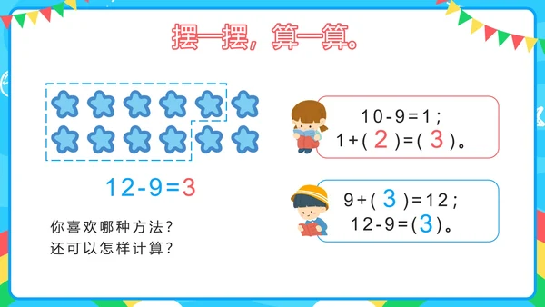 人教版一年级第八单元20以内的退位减法PPT模板