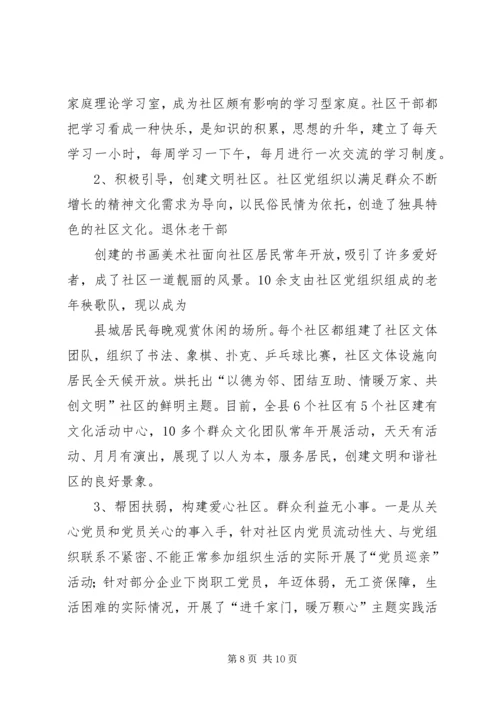 县社区建设工作汇报材料.docx