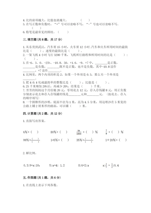 防城区六年级下册数学期末测试卷及一套完整答案.docx