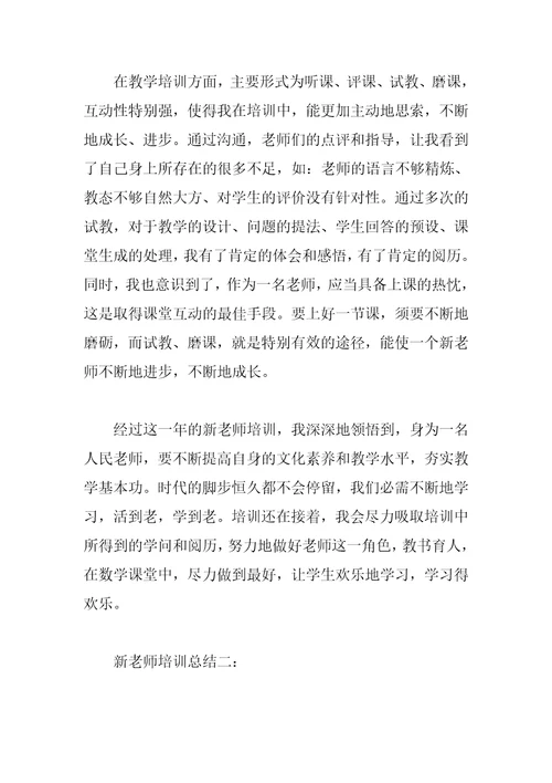 新教师培训总结4篇