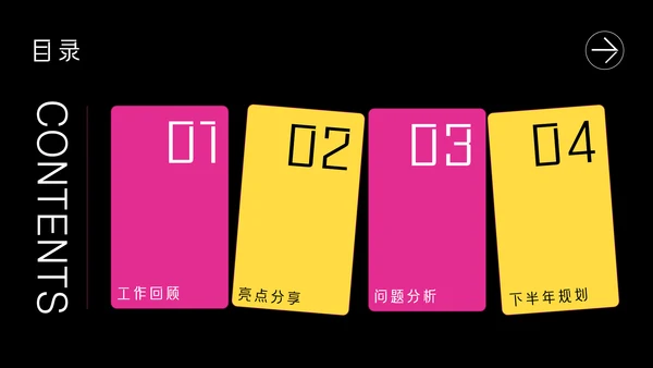 几何简约年中述职PPT模板