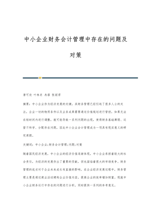 中小企业财务会计管理中存在的问题及对策.docx