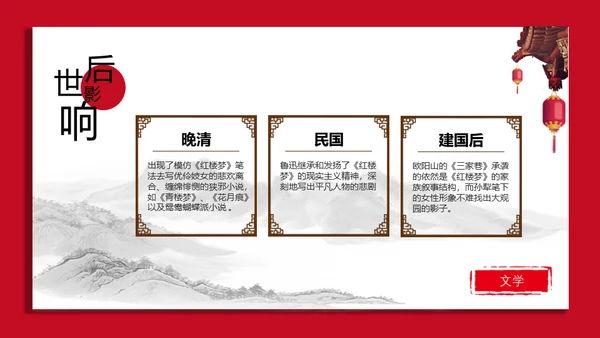 红楼梦红学大观园曹雪芹通用PPT模板