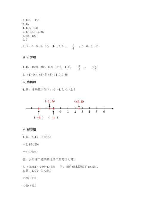 冀教版六年级下册数学 期末检测卷精品（黄金题型）.docx