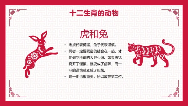 国风纹理中国传统文化十二生肖主题科普PPT模板