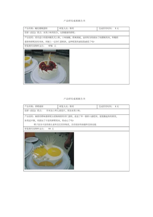 产品研发成果报告