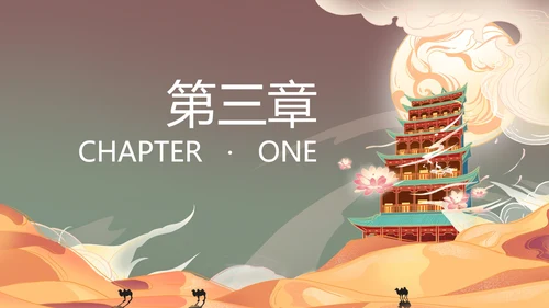 中国风沙漠敦煌文化PPT模板
