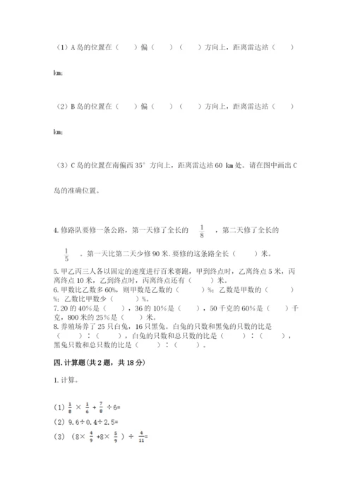 小学数学六年级上册期末测试卷【精练】.docx