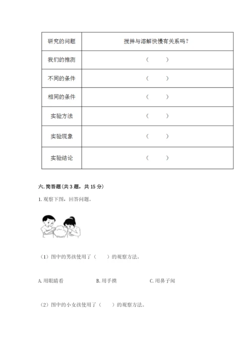 教科版科学一年级上册第一单元《植物》测试卷1套.docx