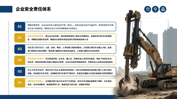 蓝色商务建筑工地安全生产月主题会议通用PPT模板
