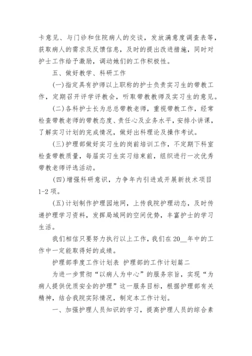 2023年护理部季度工作计划表 护理部的工作计划(二十三篇).docx