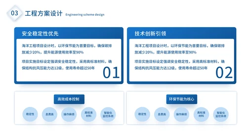 蓝色商务风海洋工程毕业答辩ppt模板