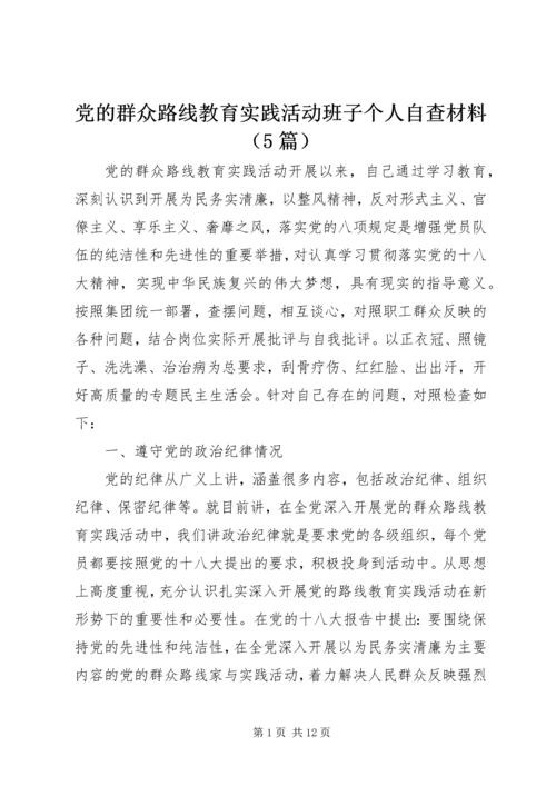 党的群众路线教育实践活动班子个人自查材料.docx