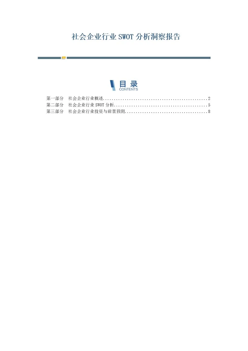 社会企业行业SWOT分析洞察报告
