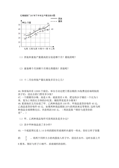 六年级小升初数学解决问题50道附答案（培优）.docx