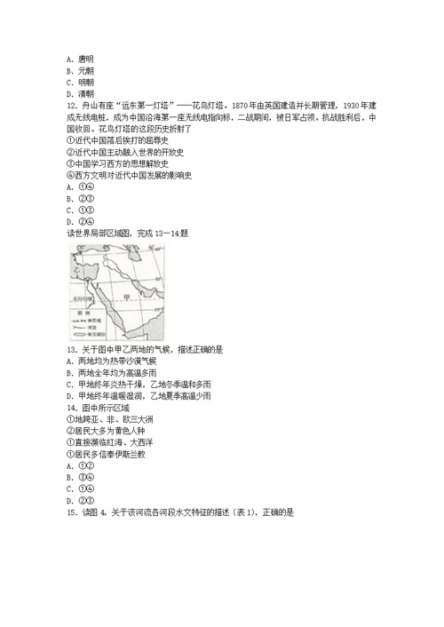 浙江省舟山市2018年中考社会思品真题试卷word版含图片答案