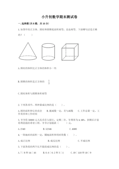 小升初数学期末测试卷精品（巩固）.docx