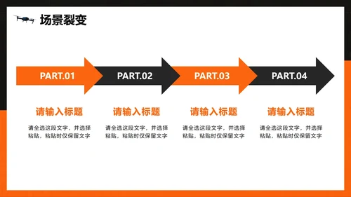 橙色简约创意科技风无人机科普介绍PPT模板
