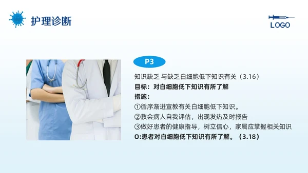 蓝色简约骨髓抑制的护理查房PPT模板宣传PPT动态PPT