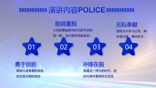 蓝色大气警察公安工作汇报总结PPT动态模板