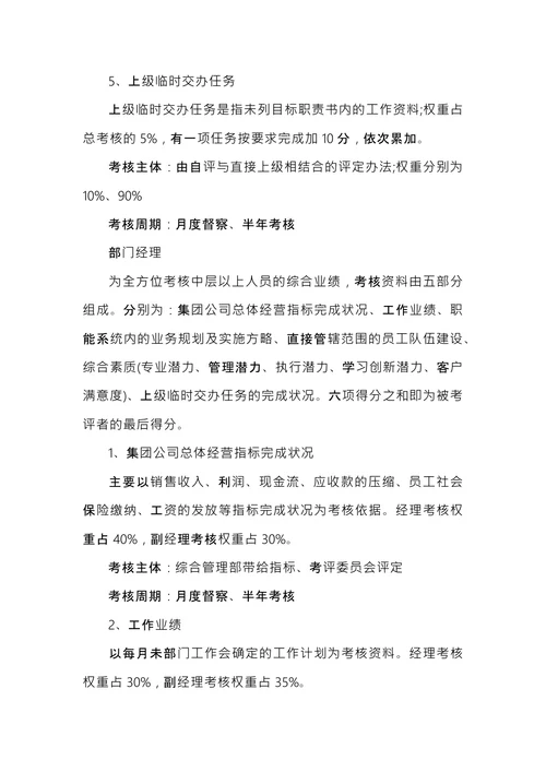 员工绩效考核方案
