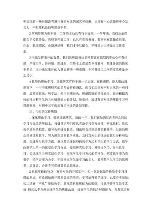 初中数学教师述职报告精选15篇.docx