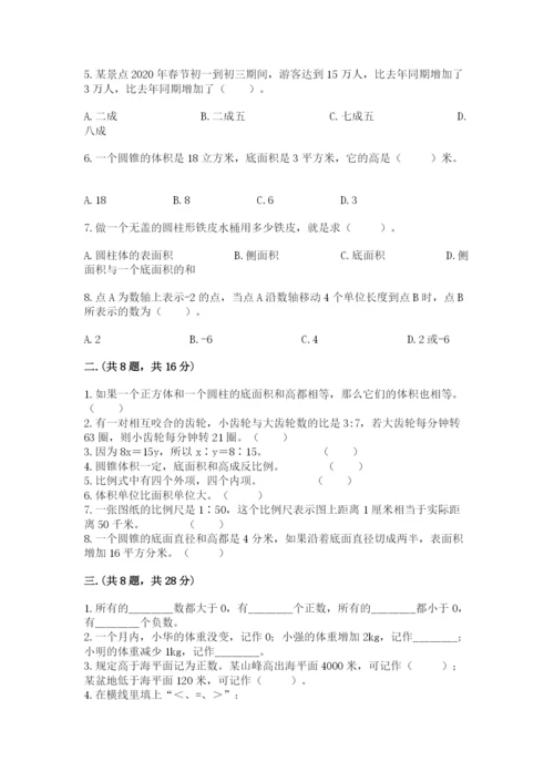 北师大版数学小升初模拟试卷及答案【网校专用】.docx