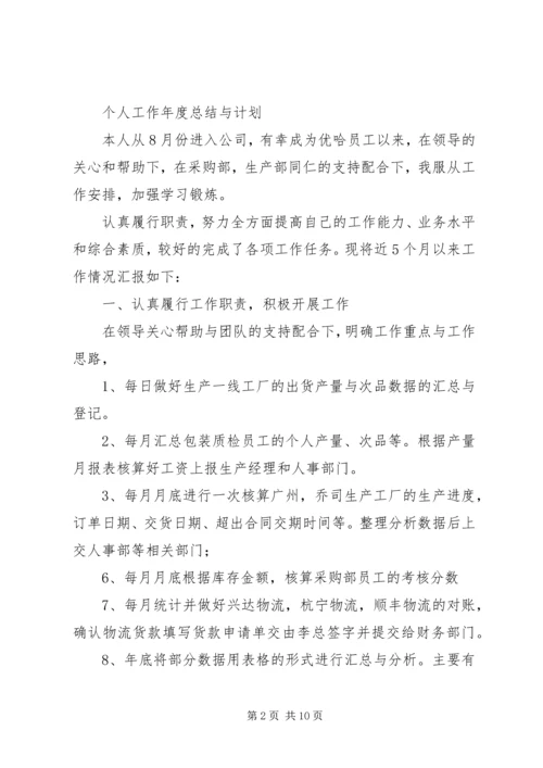 第一篇：统计个人工作计划.docx