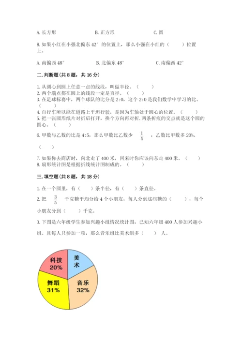 小学六年级上册数学期末测试卷带答案（典型题）.docx