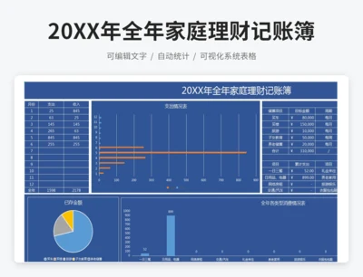全年家庭理财记账簿