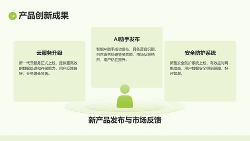 绿色商务风IT互联网季度汇报PPT模板