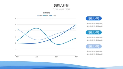蓝色线条流体简约总结汇报PPT模板