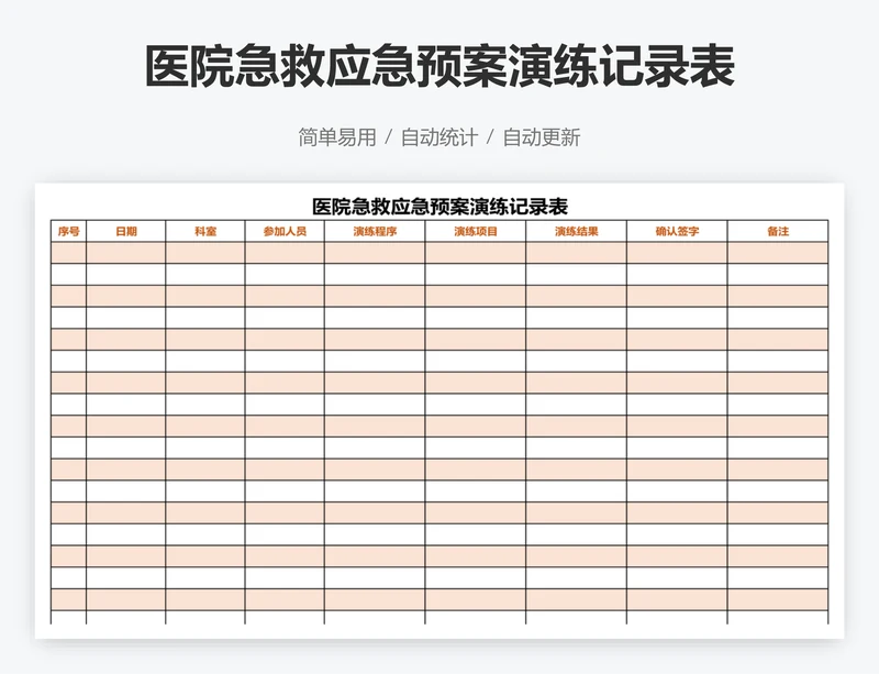 医院急救应急预案演练记录表