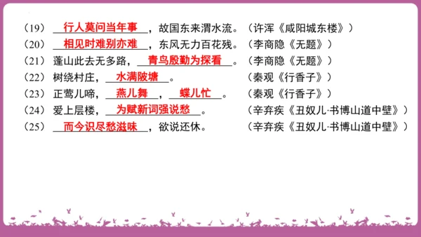 九年级语文上册期末专题复习 名句默写与文言知识梳理  课件(共19张PPT)