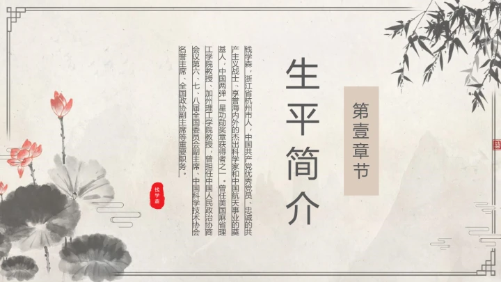 钱学森中国知名作家个人生平介绍 课件